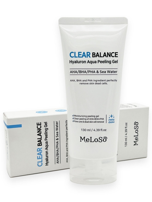 Meloso Пилинг-скатка для лица Clear Balance Hyaluron Aqua Peeling Gel, 180 мл