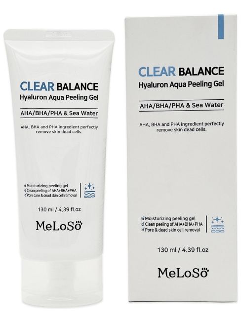 Meloso Пилинг-скатка для лица Clear Balance Hyaluron Aqua Peeling Gel, 180 мл