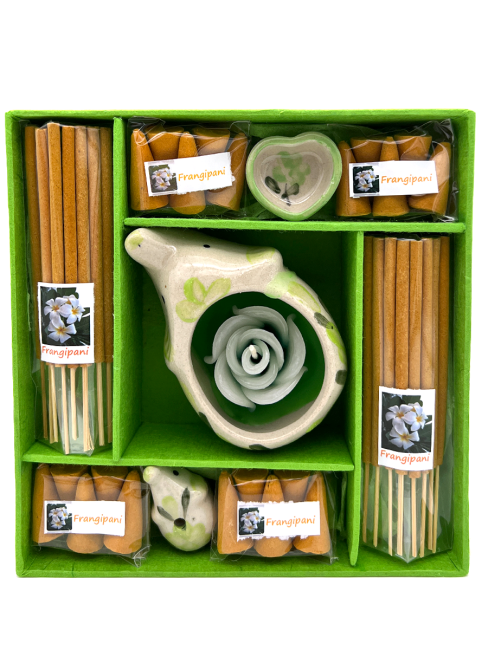 EcoBioLife Арома-набор Цветок Франжипани из 9 предметов зеленый Frangipani Aroma Set Green