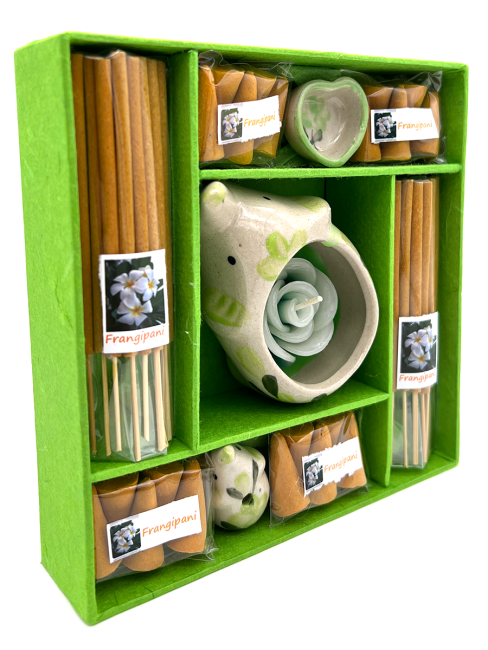 EcoBioLife Арома-набор Цветок Франжипани из 9 предметов зеленый Frangipani Aroma Set Green