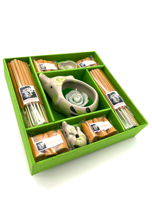 EcoBioLife Арома-набор Цветок Франжипани из 9 предметов зеленый Frangipani Aroma Set Green