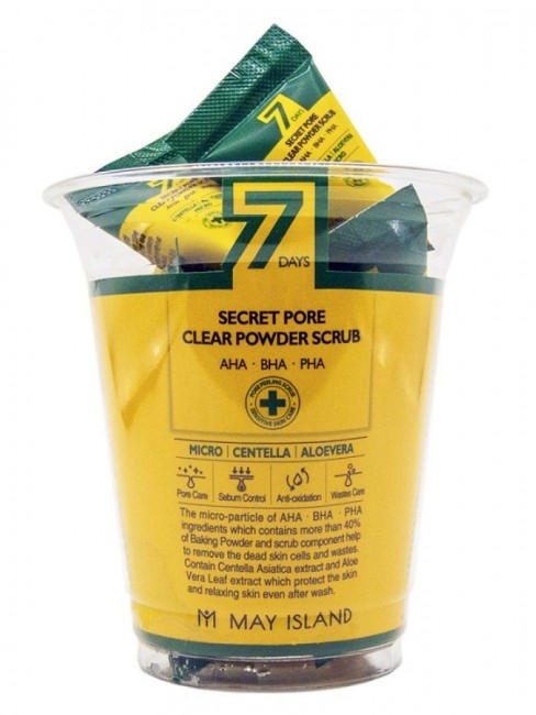 May Island Скраб для очищения пор с экстрактом центеллы 7 Days Secret Pore Clear Powder Scrub AHA-BHA-PHA, 12*5 г May Island Скраб для очищения пор с экстрактом центеллы 7 Days Secret Pore Clear Powder Scrub AHA-BHA-PHA, 12*5 г