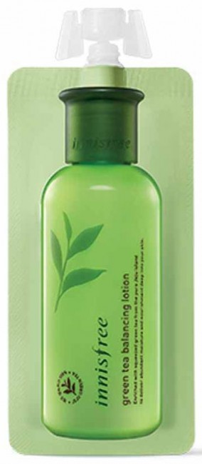 Innisfree Green Tea Balancing Lotion Увлажняющий лосьон для комбинированной кожи с экстрактом зеленого чая, 10 мл