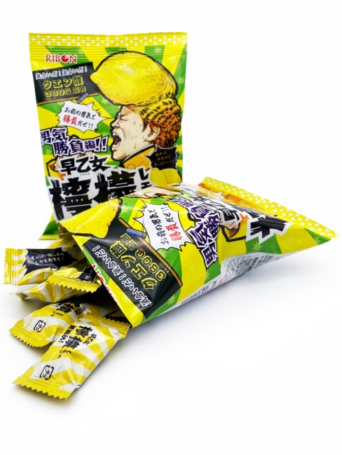 RIBON Конфеты жевательные с начинкой Супер кислый лимон Lemon Saotome's Challenge Masculinity Competition Edition (10 шт), 60 г RIBON Конфеты жевательные с начинкой Супер кислый лимон Lemon Saotome's Challenge Masculinity Competition Edition (10 шт), 60 г