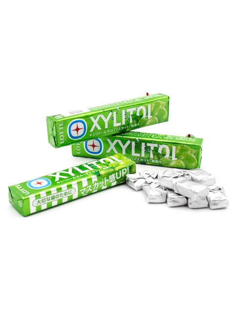 LOTTE Жевательная резинка с ксилитом Мускат Xylitol Muscat, 3 шт х 21 г