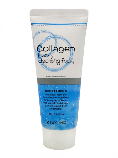 3W Clinic  Пенка для умывания лица с коллагеном Collagen Lovely Cleansing Foam, 100 мл