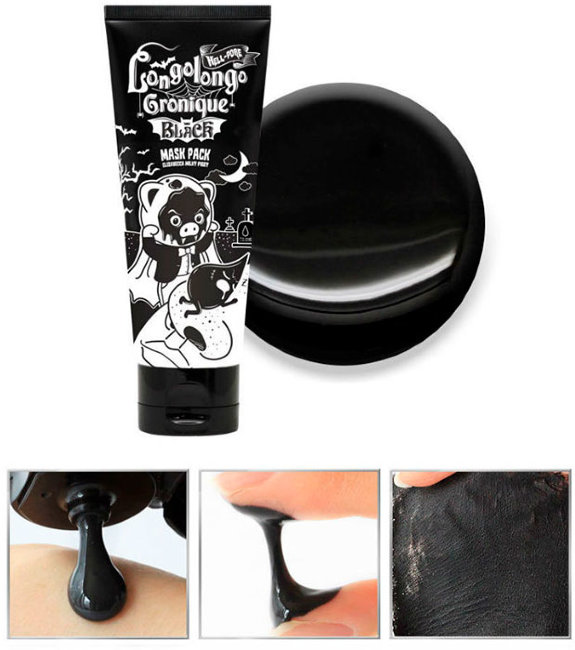 Elizavecca Hell Pore Longolongo Gronique Black Mask Pack Черная маска-пленка, 100 мл Elizavecca Hell Pore Longolongo Gronique Black Mask Pack Черная маска-пленка, 100 мл