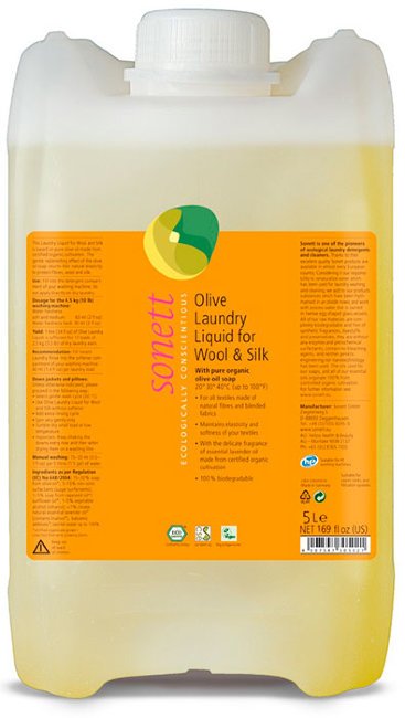 Sonett Жидкое средство для стирки изделий из шерсти и шёлка на основе оливкового масла, 5 л