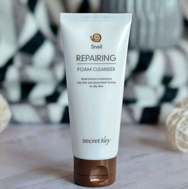 Secret Key Snail Repairing Foam Cleanser Пенка для умывания с муцином улитки, 100 мл