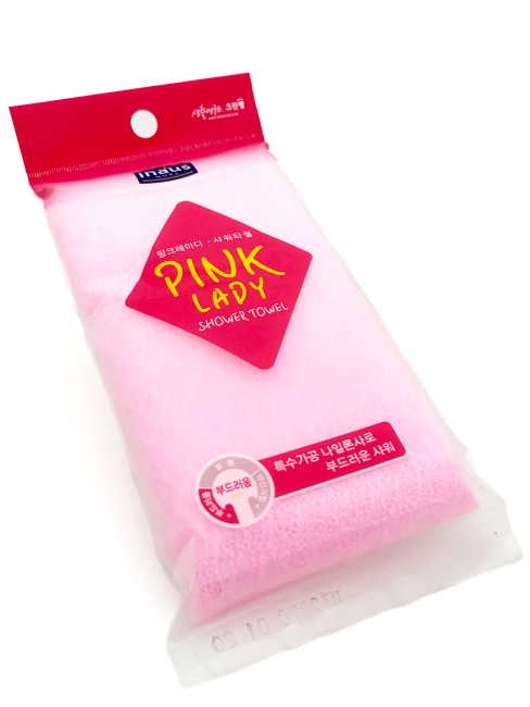 Inaus Мочалка для тела с плетением «Сетка» однотонная мягкая Clean Wrap 28х96 см, 1 шт