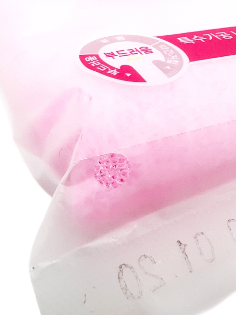 Inaus Мочалка для тела с плетением «Сетка» однотонная мягкая Clean Wrap 28х96 см, 1 шт