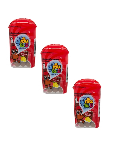 LOTTE Жевательная резинка драже Кола и Лимон Fusen No Mi Cola Lemon, 3 шт 15 г