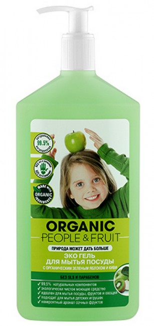 Organic People & Fruit Эко-гель для мытья посуды Органическое Зеленое Яблоко и Киви, 500 мл Organic People & Fruit Эко-гель для мытья посуды Органическое Зеленое Яблоко и Киви, 500 мл