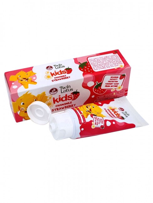 Twin Lotus Детская зубная паста "Клубника и Ромашка" Dok Bua Ku Kids Toothpaste Strawberry&Chamomile, 50 г