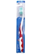 EQ Зубная щетка со сверхтонкими щетинками двойной высоты и противоскользящей ручкой с ионами нефрита, мягкая Красная Wellbeing Toothbrush Red, 1 шт