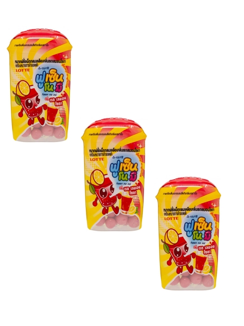 LOTTE Жевательная резинка драже Лимонад содовая Fusen No Mi Lemon Soda, 3 шт 15 г