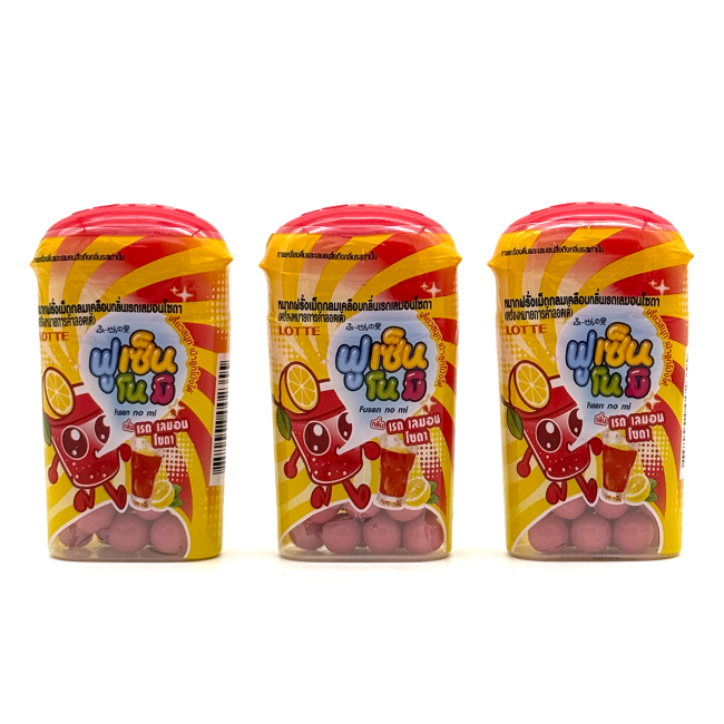LOTTE Жевательная резинка драже Лимонад содовая Fusen No Mi Lemon Soda, 3 шт 15 г