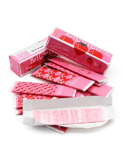 LOTTE Жевательная резинка со вкусом клубники & Ichigo, 3 шт х 26,1 г