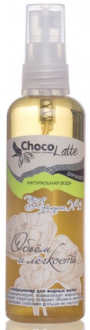 ChocoLatte Натуральная вода для волос Формула №2 Объем и Легкость кондиционер для жирных волос, 100 мл