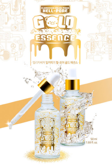 Elizavecca Milky Piggy Hell-Pore Gold Essence Увлажняющая эссенция с золотом, 50 мл Elizavecca Milky Piggy Hell-Pore Gold Essence Увлажняющая эссенция с золотом, 50 мл
